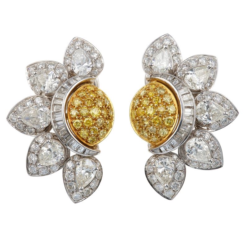 Orecchini con diamanti  - Asta Fine Jewels - Cambi Casa d'Aste