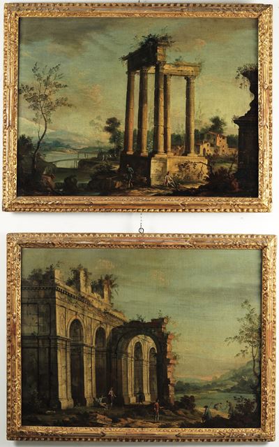 Vedute con Architetture Classiche e Figure