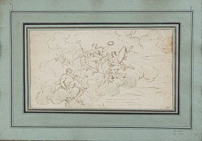 Allegoria della Vittoria - Penna, inchiostro bruno e acquerello grigio su carta