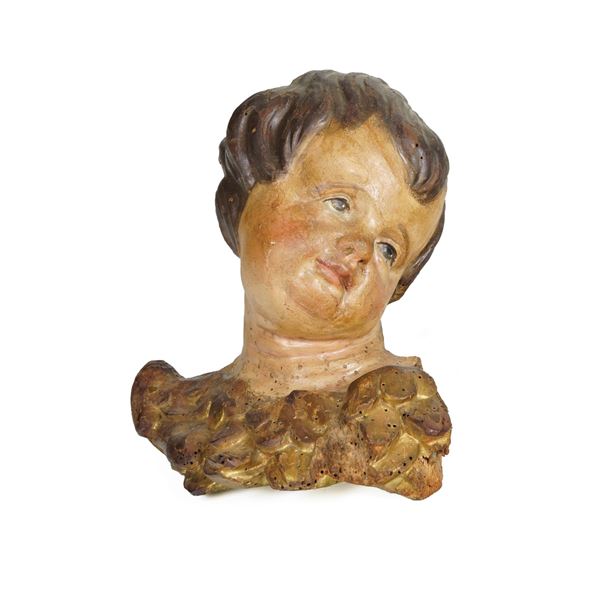 Testa di cherubino. Scultore italiano del XVIII secolo