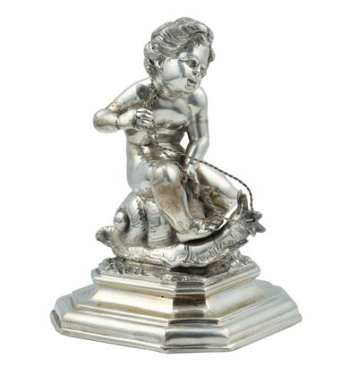 M. Buccellati, Putto con lumaca in argento 800