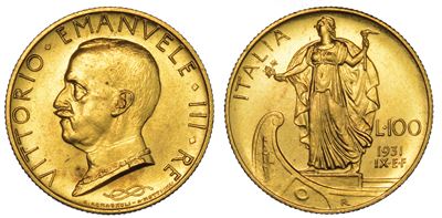 Regno D'italia. Vittorio Emanuele III di Savoia, 1900-1946. 100 Lire 1931/a. IX. Italia su Prora.