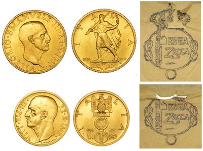 Regno D'italia. Vittorio Emanuele III di Savoia, 1900-1946. Lotto di Due Monete.