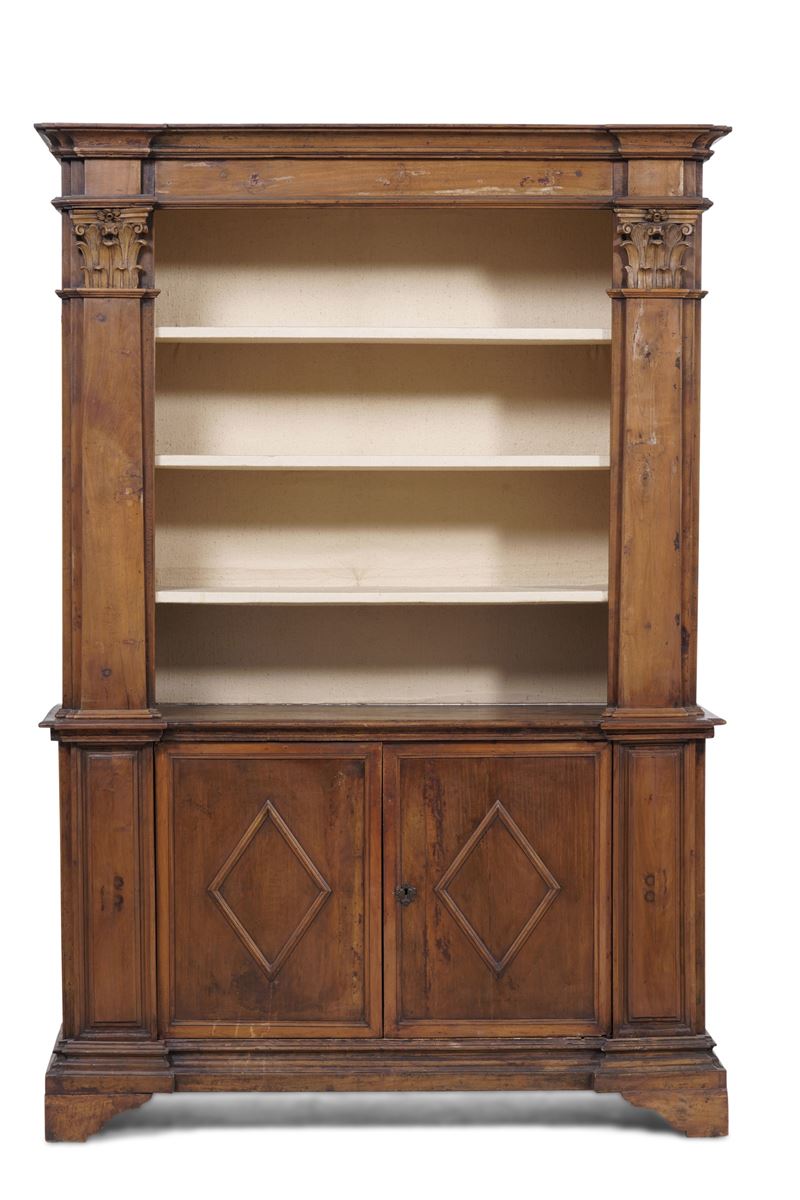 Libreria in legno intagliato. XIX secolo  - Auction Antique - Cambi Casa d'Aste
