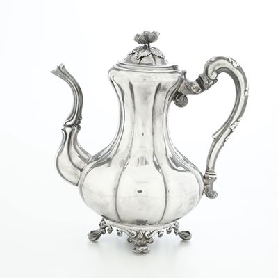 Caffettiera in argento primo titolo, Torino XIX secolo