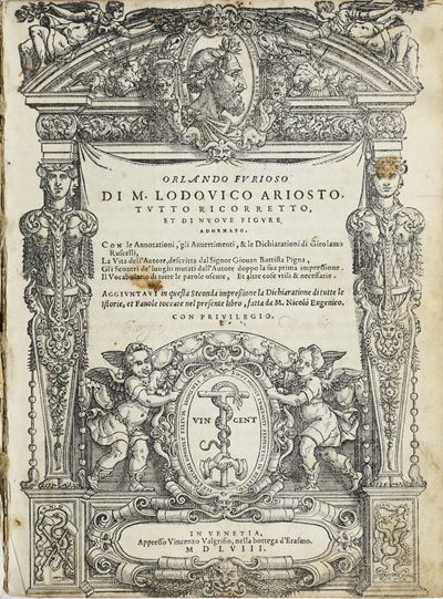 Ariosto Ludovico Orlando Furioso... Venezia, Valgrisi,1568