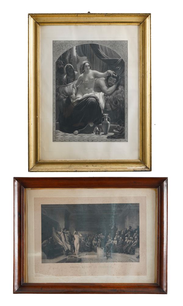 Due stampe in cornice. XIX-XX secolo