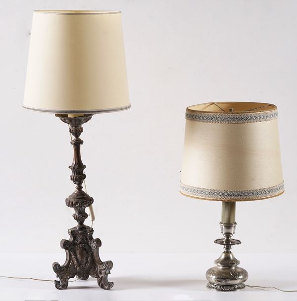 Due lampade in metallo diverse