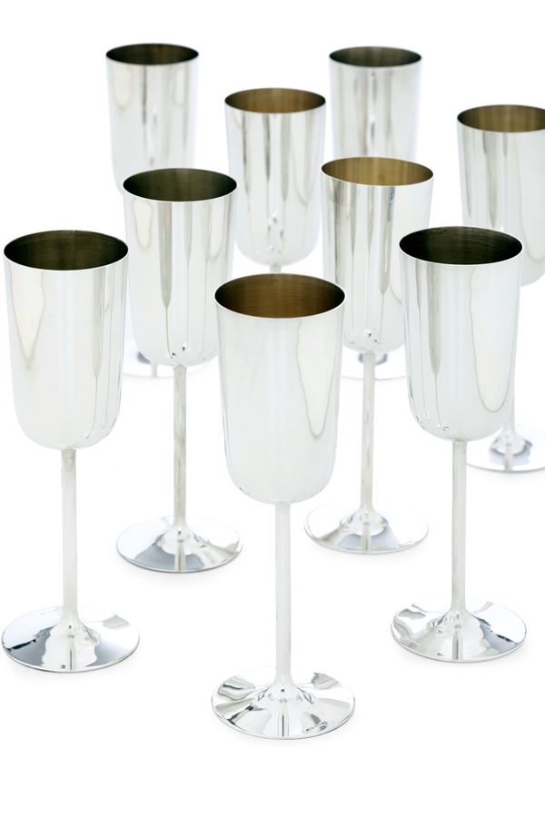 Diciotto flutes. Argenteria italiana del XX secolo, argentiere F.lli Zaramella, Padova
