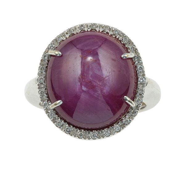 Ruby and diamond ring