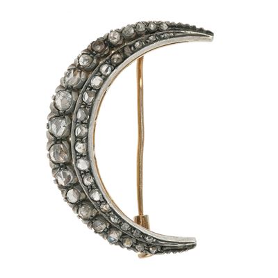 Spilla "mezzaluna" con Rosette di Diamante