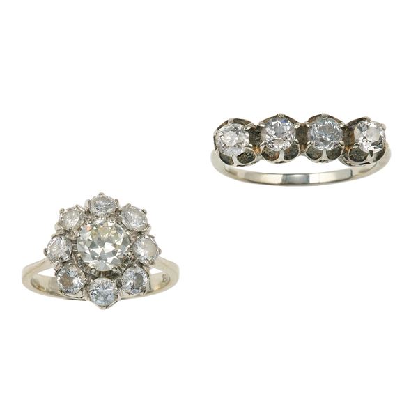 Two old-cut diamond rings