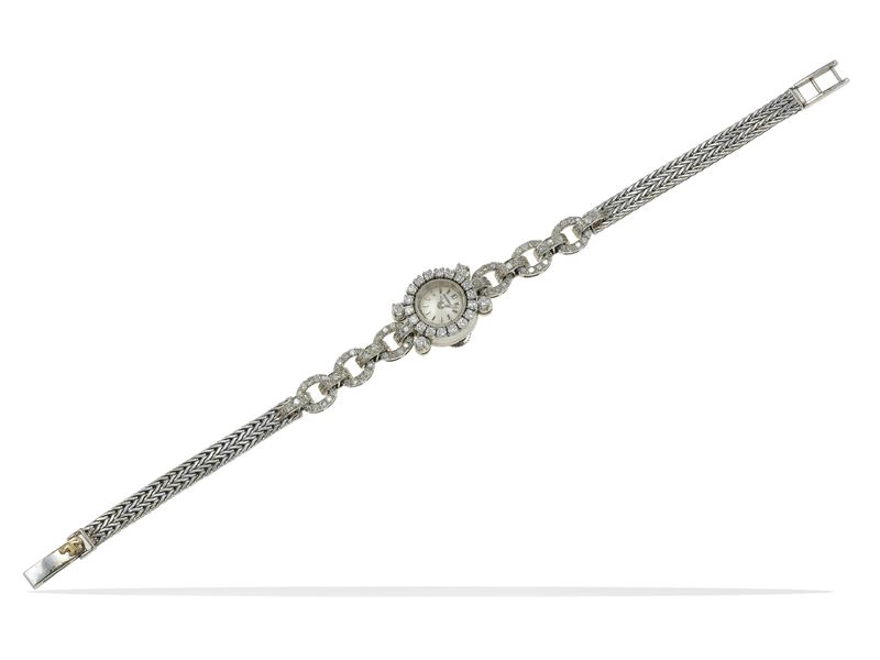 Gold and diamond lady watch. Signed Jaeger-LeCoultre. The movement has not been tested for the accuracy of time and may need a service at the buyer's expense  - Auction Jewels - Cambi Casa d'Aste