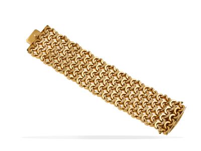 Bracciale a maglia alta intrecciata in oro giallo 750/1000