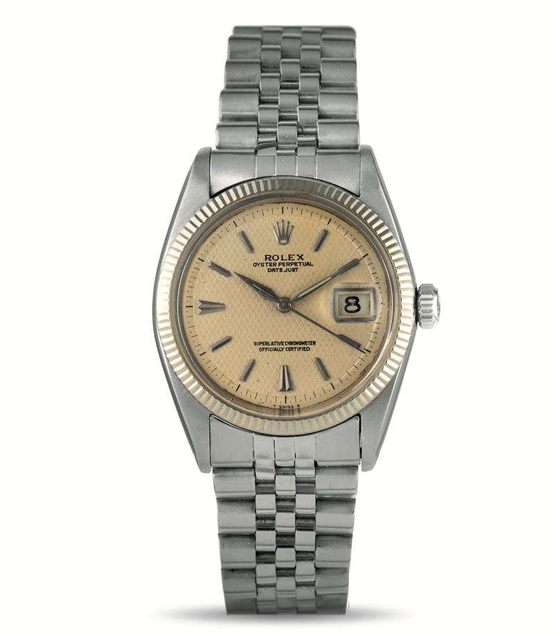 Rolex : Datejust steel guilloche dial, automatic winding Jubilee bracelet  - Auction Watches - Cambi Casa d'Aste