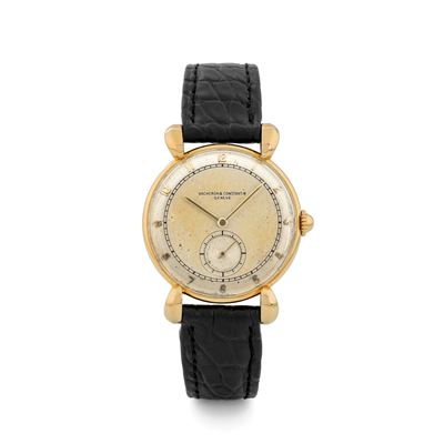 Affascinante Orologio da Polso con Anse a Goccia in Oro Giallo 18k, Quadrante Bitonale con Second...