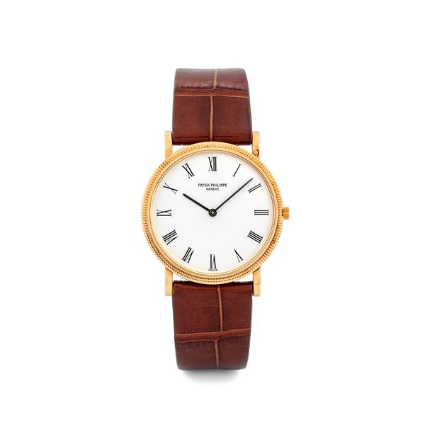 Patek Philippe - Calatrava Clos de Paris ref 3520 in 18k yellow gold, white dial Roman numerals, manual winding with original guarantee
