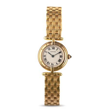 Panthere Ronde in Oro Giallo 18k, Quadrante Argentè Movimento al Quarzo