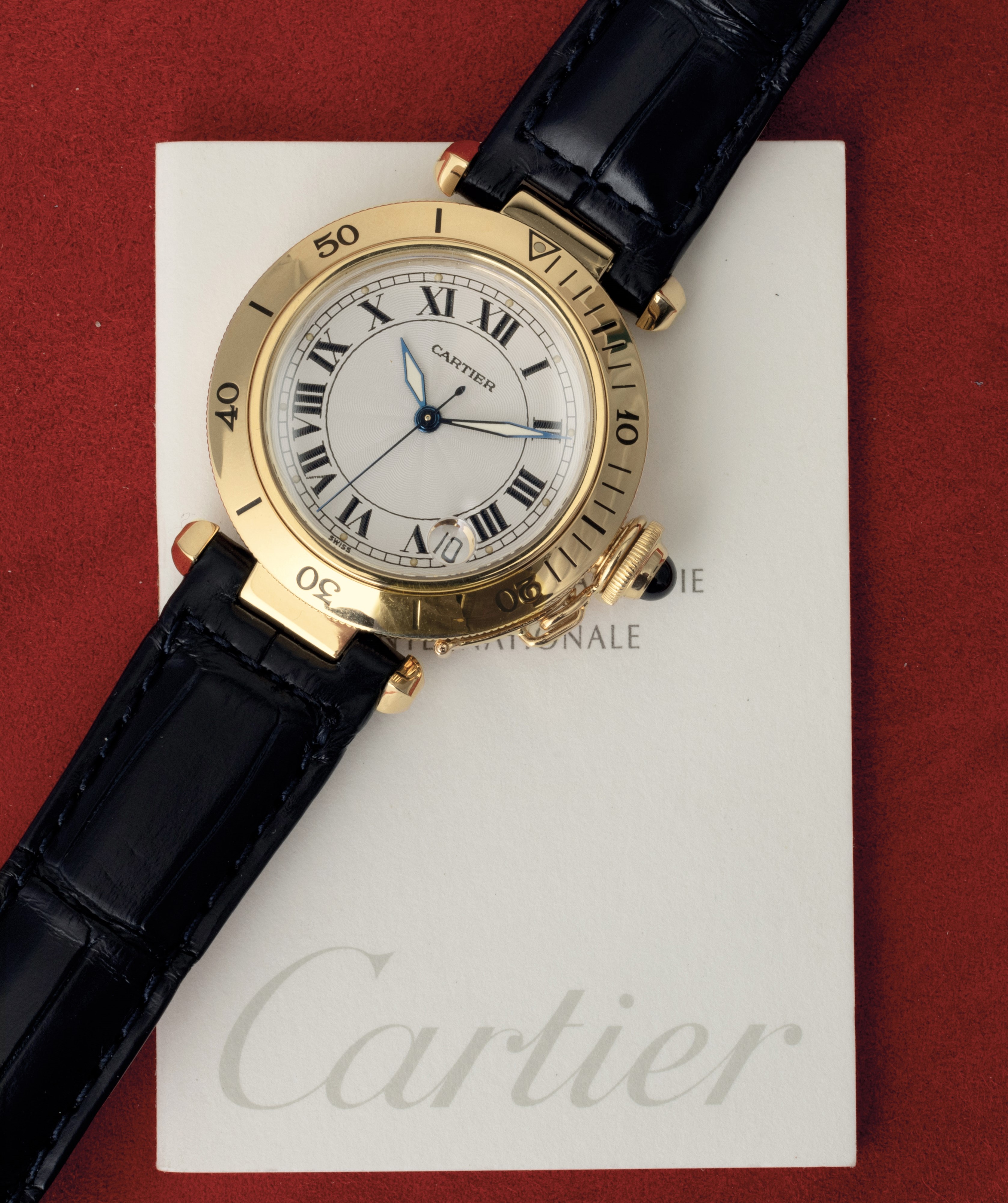 Cartier - Pasha C Ref 1035 in Oro Giallo 18k Movimento Automatico con Datario, Accompagnato da Ga...