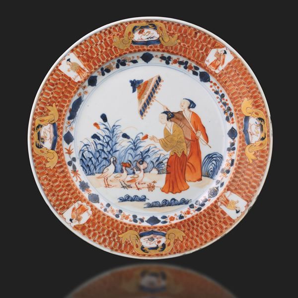 Imari porcelain plate, Cornelis Pronk, China, Qing Dynasty, Qianlong period, 18th century