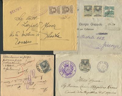 1910-18, S.marino, Quattro Buste Affrancate con Serie “stemma”