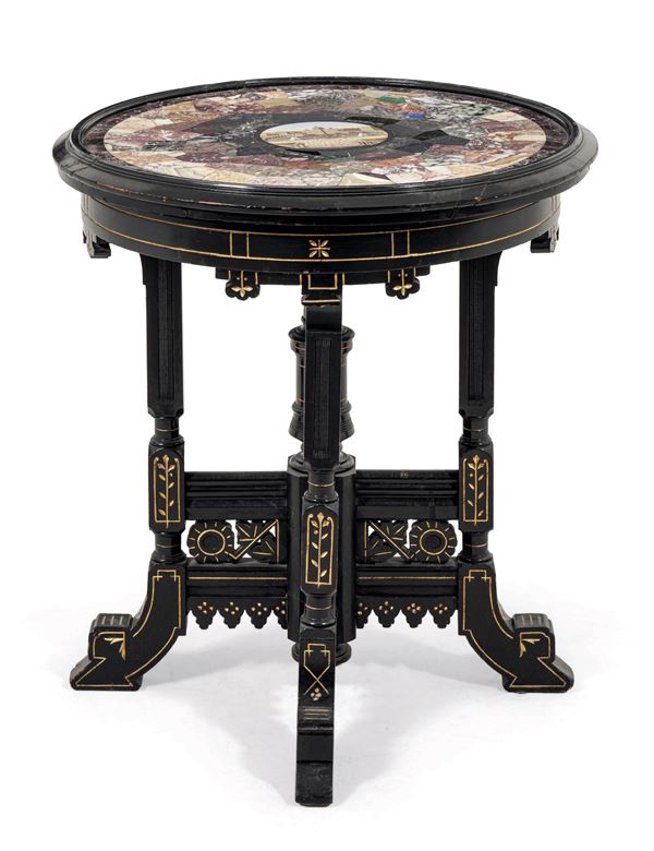 Tavolo con micromosaico. Roma, XIX secolo