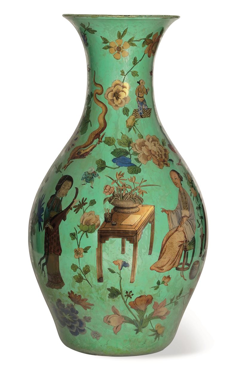 Vaso in vetro soffiato decorato a chinoiserie. Piemonte, XVIII secolo  - Auction Six Centuries of Arts and Furnitures - III - Cambi Casa d'Aste
