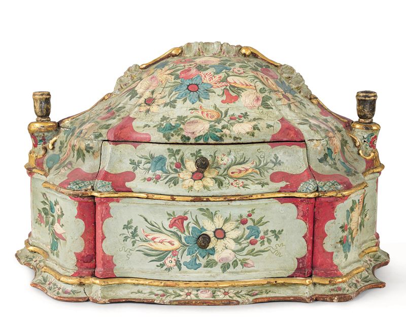 Scrigno in legno laccato. Venezia, XVIII-XIX secolo  - Auction Six Centuries of Arts and Furnitures - III - Cambi Casa d'Aste