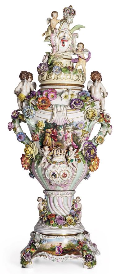 Monumentale Vasogermania, Potschappel (sassonia), Manifattura di Carl Thieme, 1890 Circa