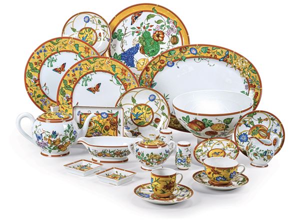 Servizio da tavola "La Siesta Hermès"   Francia, Manifattura Limoges, seconda metà del XX secolo 