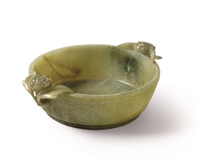 Ciotola in Giada Celadon, Cina, Dinastia Qing