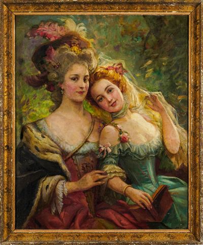 Anonimo del XIX-XX Secolo Due Gentildonne