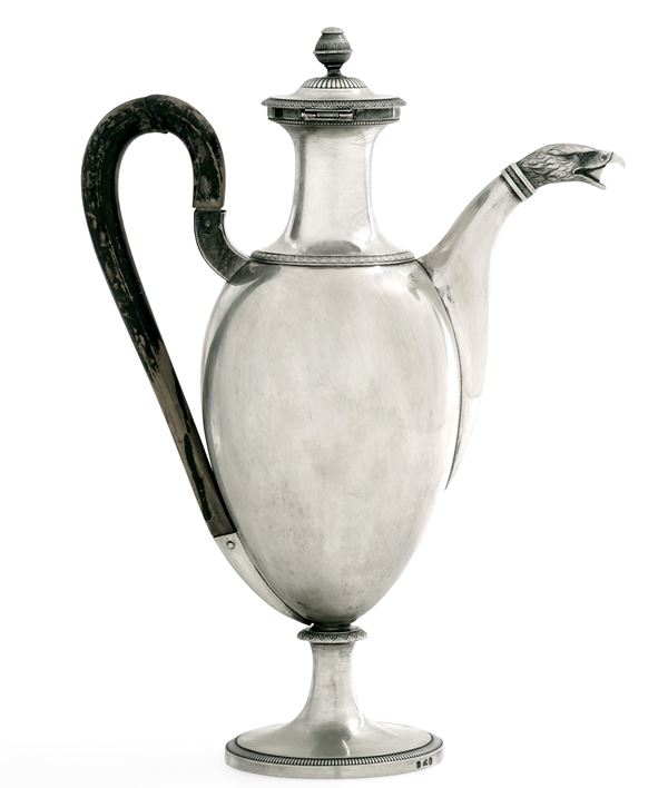 Caffettiera. Milano, XIX secolo. Argentiere Giovanni Battista Scorzino (1813-1835)