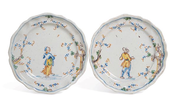 Coppia di piatti Savona, seconda metà del XVIII secolo 