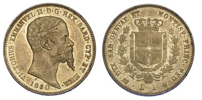 Regno di Sardegna. Vittorio Emanuele II di Savoia, 1849-1861. Lira 1860. Milano.