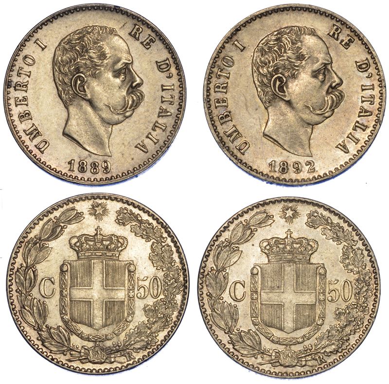 REGNO D’ITALIA. UMBERTO I DI SAVOIA, 1878-1900. Lotto di due monete.  - Auction Numismatics - Cambi Casa d'Aste