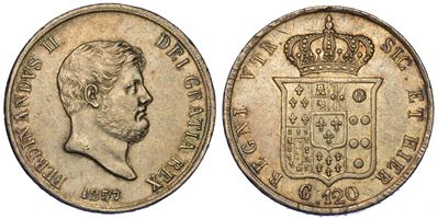 Napoli. Ferdinando II di Borbone, 1830-1859. Piastra da 120 Grana 1857.