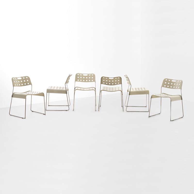 Rodney Kinsman : Sei sedie mod. Omstack  - Auction Design LAB - Cambi Casa d'Aste