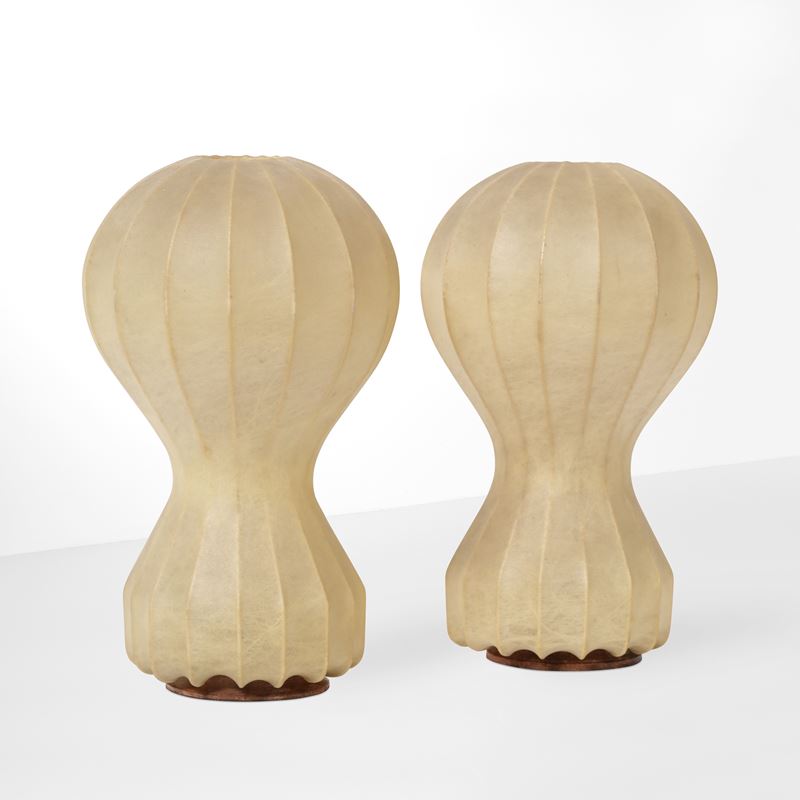 Achille e Piergiacomo Castiglioni : Due lampade da tavolo mod. Gatto  - Auction Design - Cambi Casa d'Aste