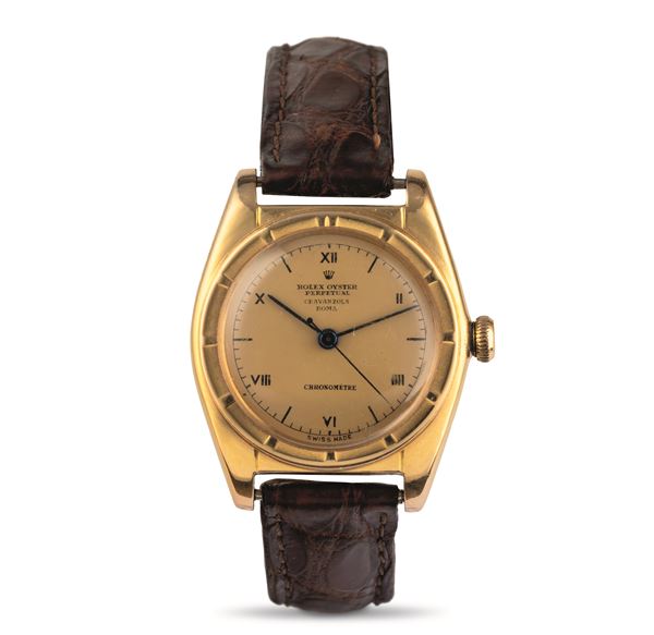 Rolex - Oyster Perpetual Ovetto ref 5015 rose gold custom dial for Cravanzola Roma, self-winding