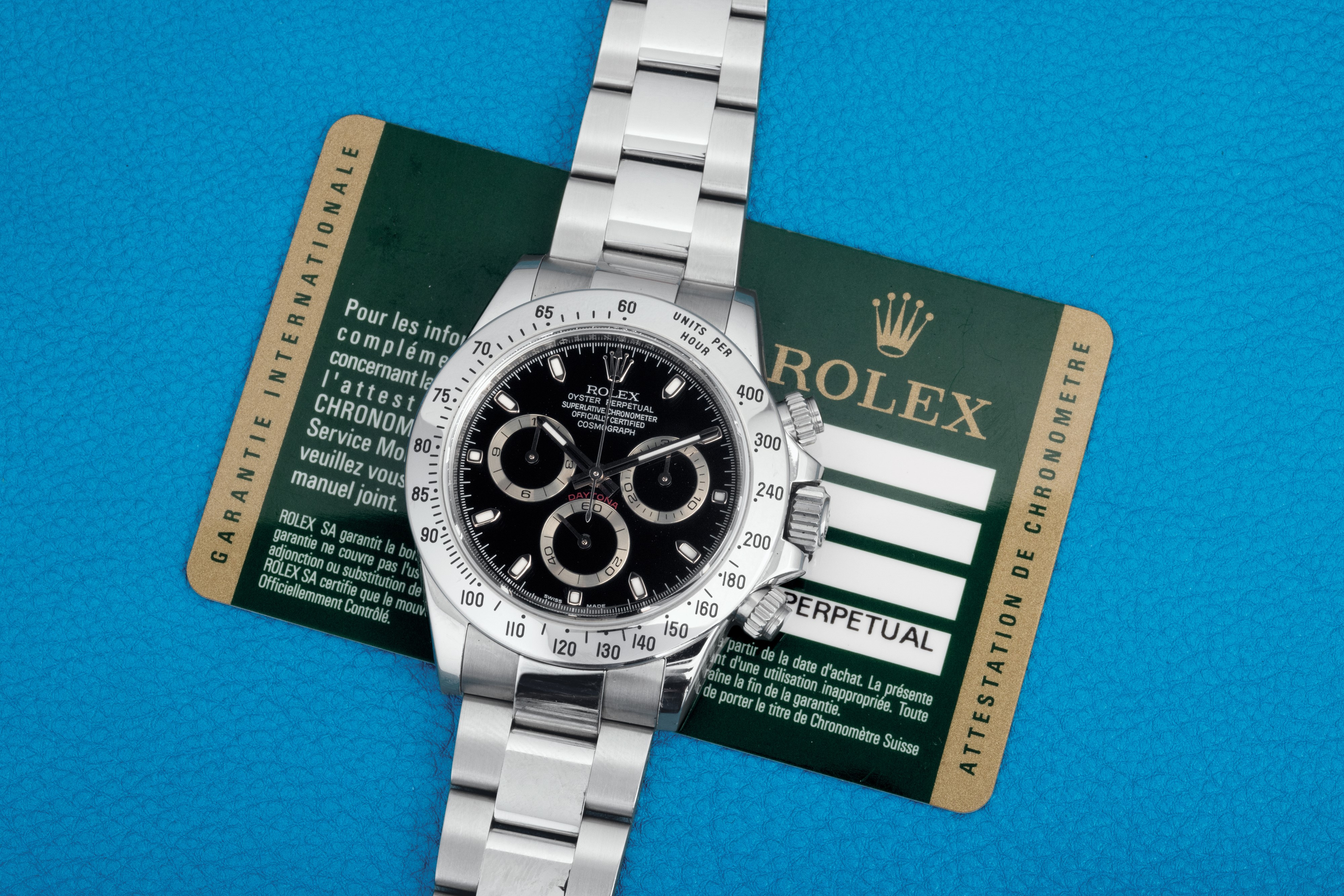 Rolex - Daytona Ref 116520, Quadrante Nero Indici Luminova, Lunetta Tachimetrica, in Acciaio Acco...