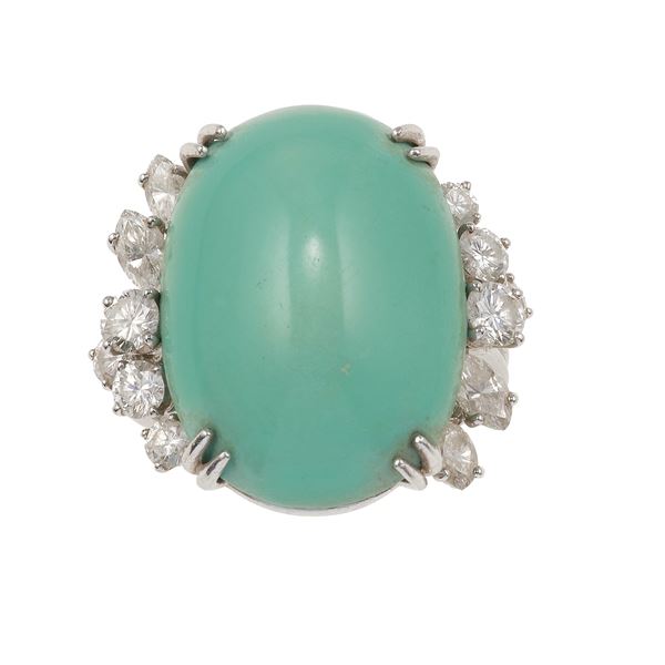 Fasano. Anello con turchese e diamanti