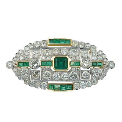 Chantecler Capri, Spilla con diamanti e smeraldi