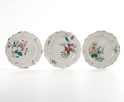 Tre Piatti.savona, Manifattura Boselli, 1780 Circa.