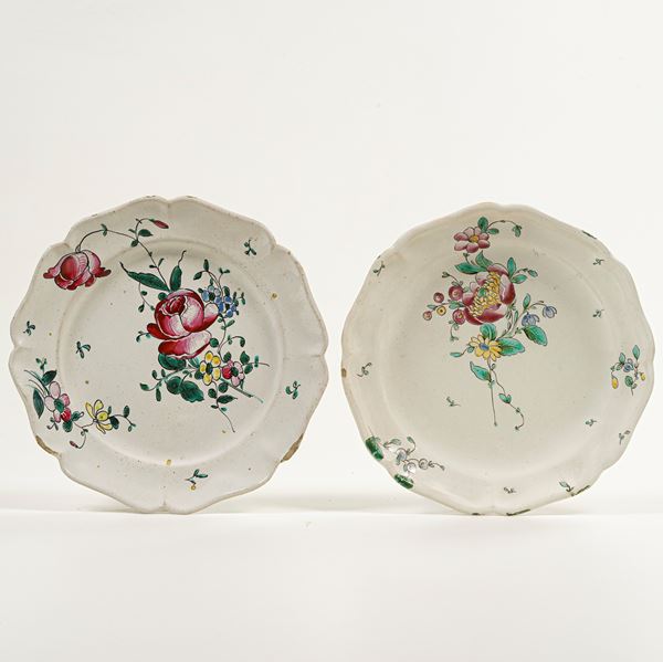 Due piatti. Savona, Manifattura Boselli, 1780 circa.