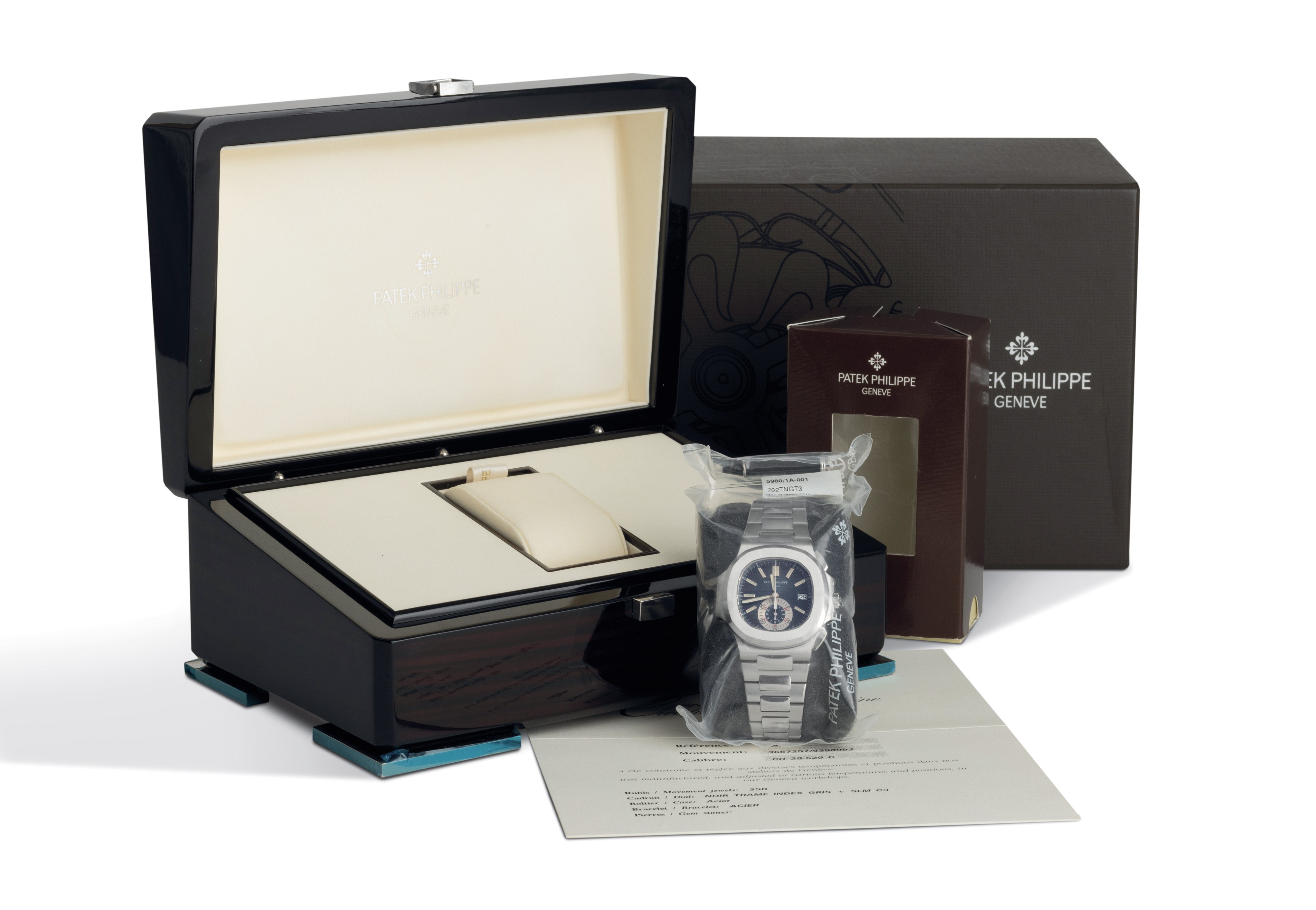 Patek Philippe - Pregevole Cronografo Ref 5980/a da Polso Flyback in Acciaio Inossidabile con Dat...