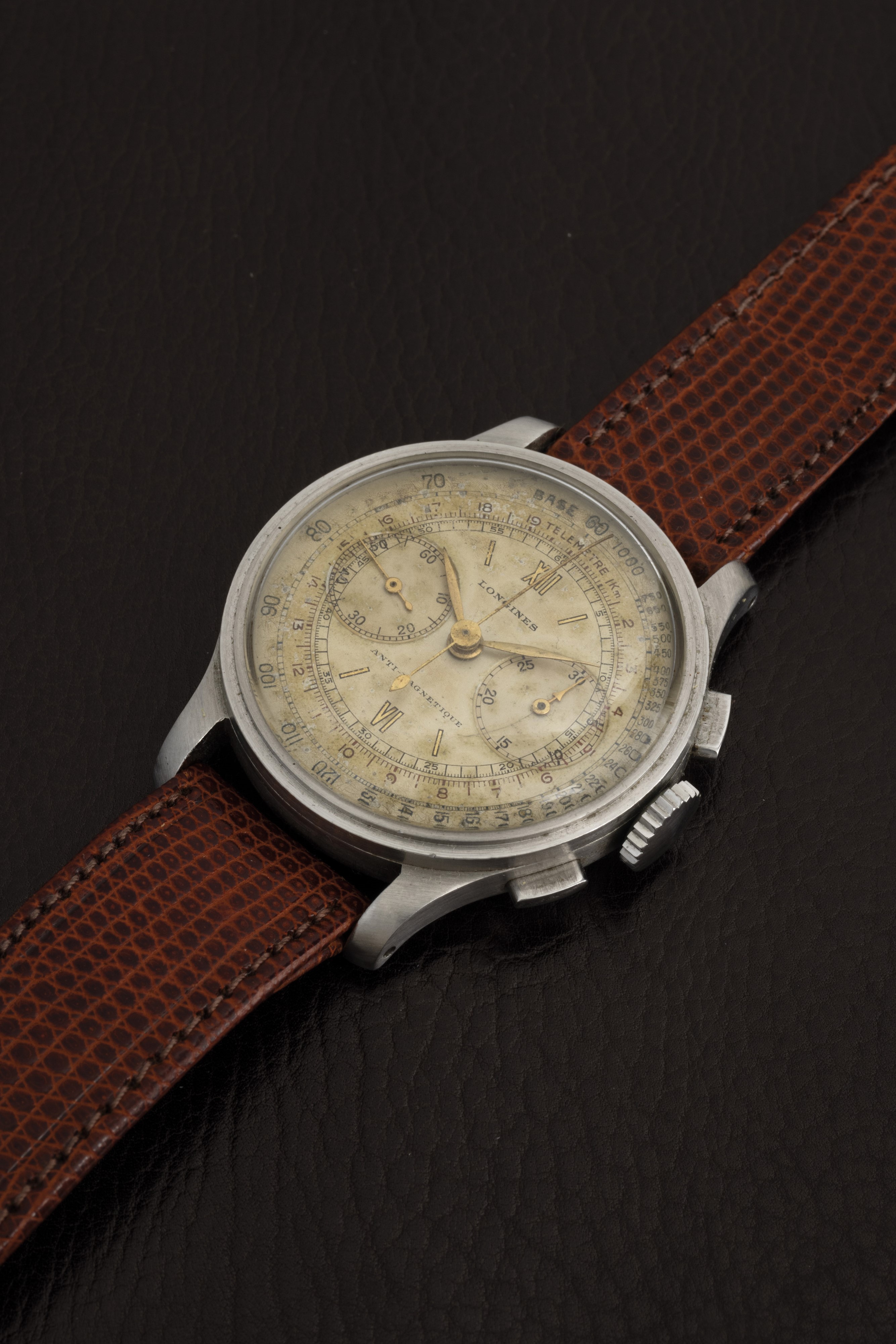 Longines - Cronografo Flyback Cal. 13zn in Acciaio con Cassa a Gradino Tasti Quadri Due Contatori