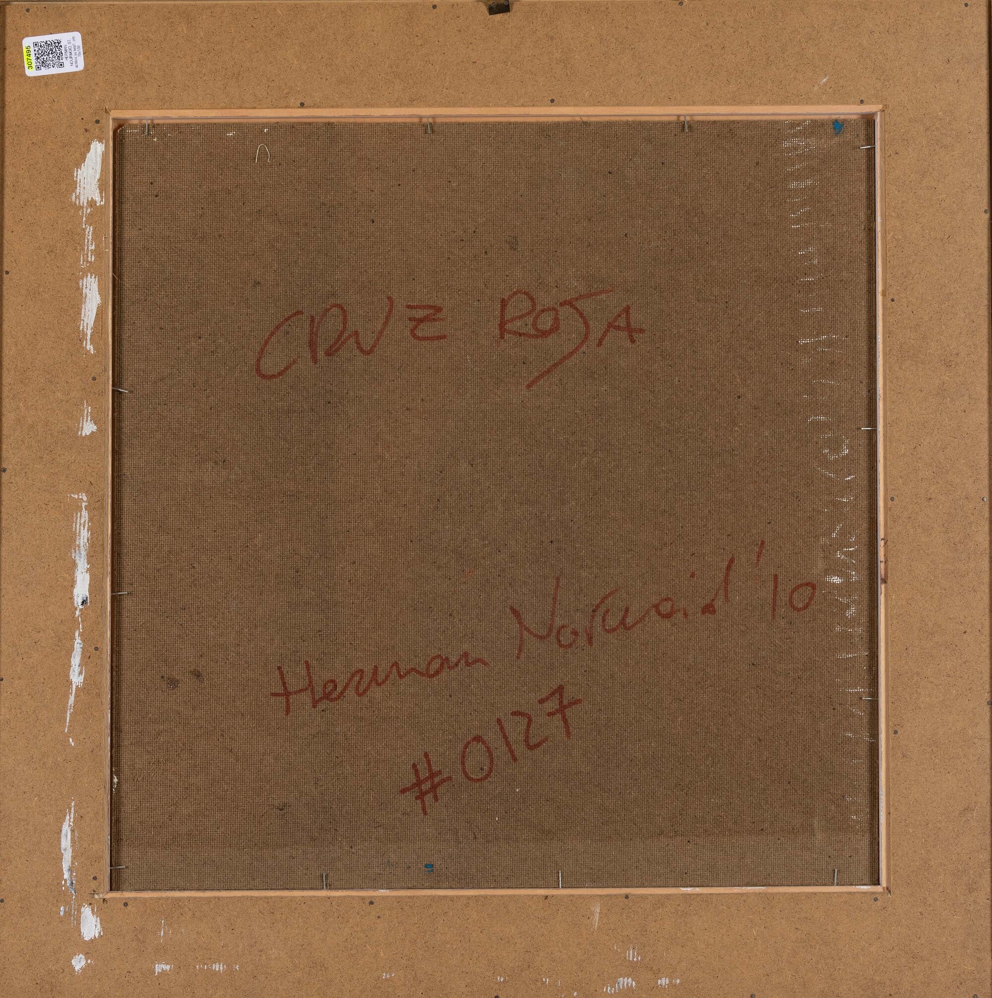 Herman Normoid - Cruz roja, acrilico su tavola