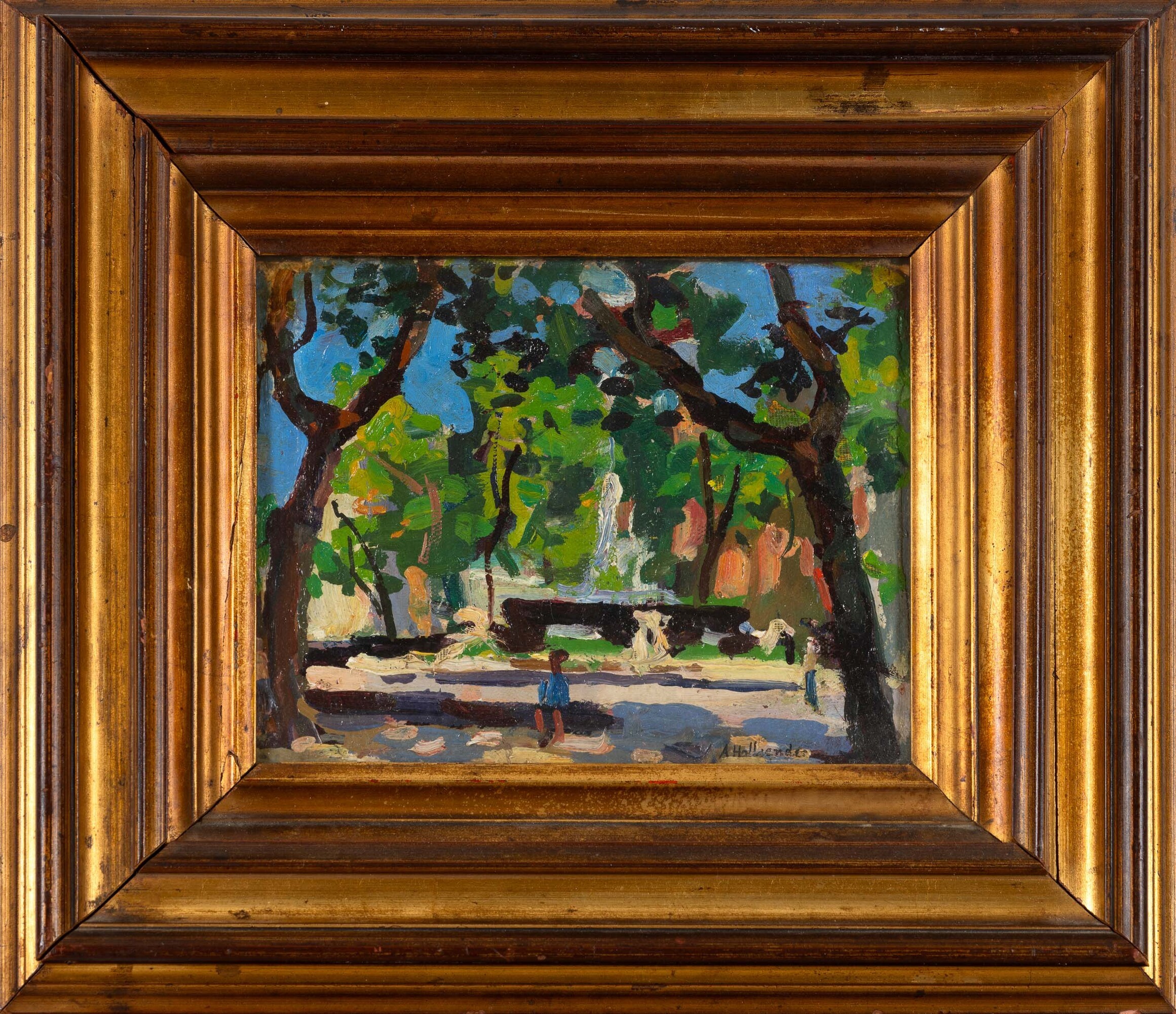 Alphons Hollander - Paesaggio, olio su tela