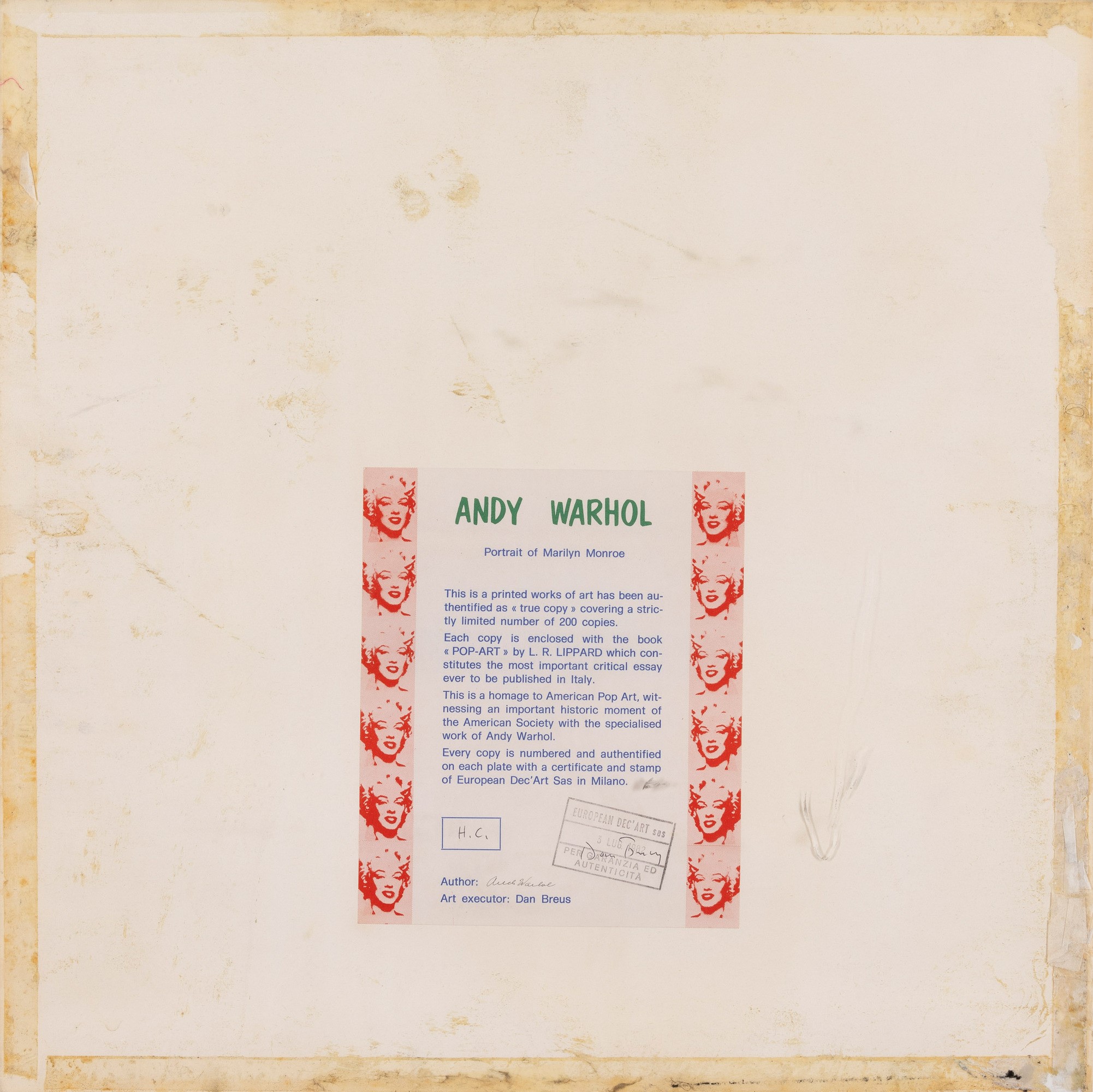 Andy Warhol - Portrait Of Marilyn Monroe